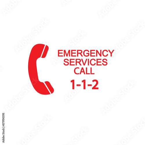 112 emergency call service icon. Vector illustration 