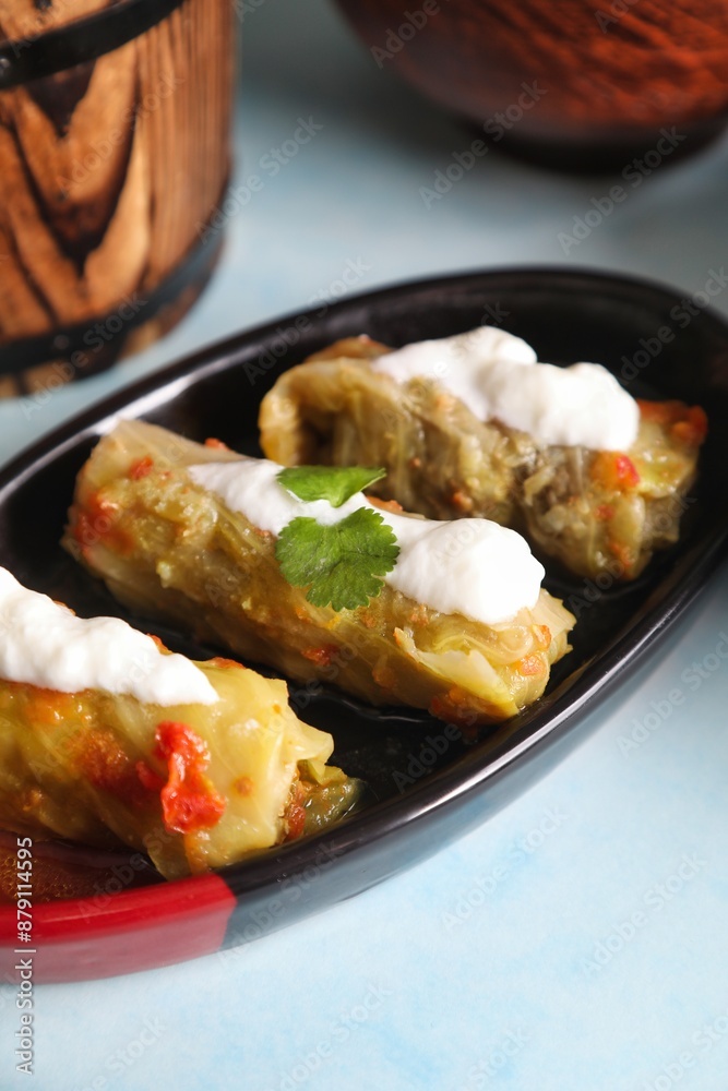 Stuffed Cabbage Rolls With Yogurt Sauce Stuffed Cabbage Rolls With Yogurt Sauce