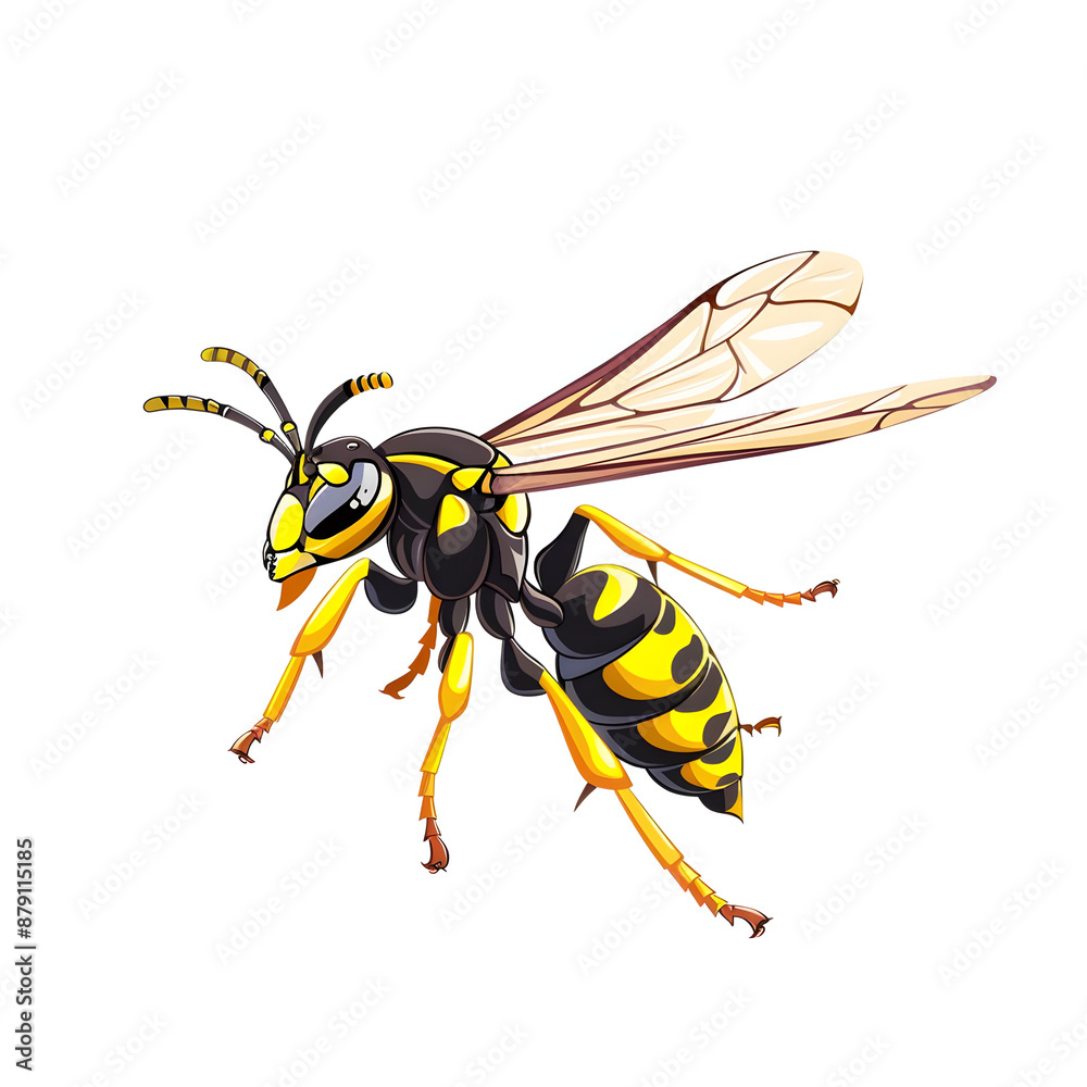 bee whit on transparent background, generative ai bee whit on transparent background, generative ai