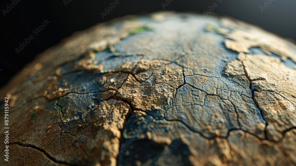 Fototapeta premium warm earth fire earth The land is dry There is no water risk climax change melting iceberg