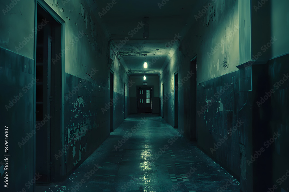 a hall in a mental asylum on a dark night a hall in a mental asylum on a dark night