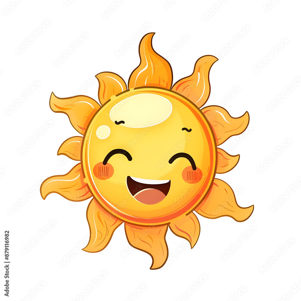 happy smiling sun symbol illustration design on white background.generative ai happy smiling sun symbol illustration design on white background.generative ai