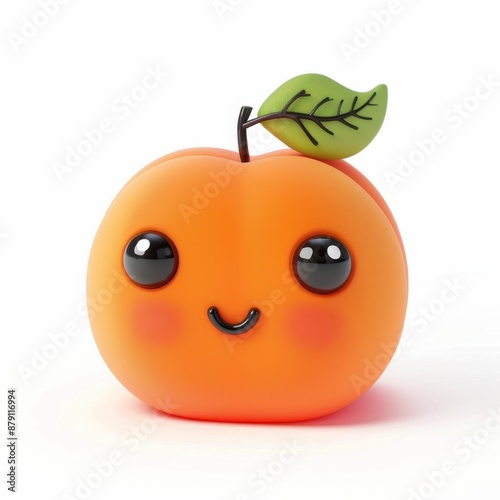 cute persimmon emoji on white background