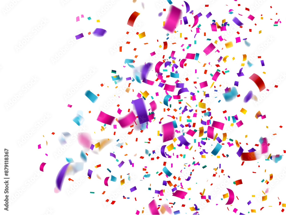 falling colorful confetti celebration isolated on transparent background.generative ai