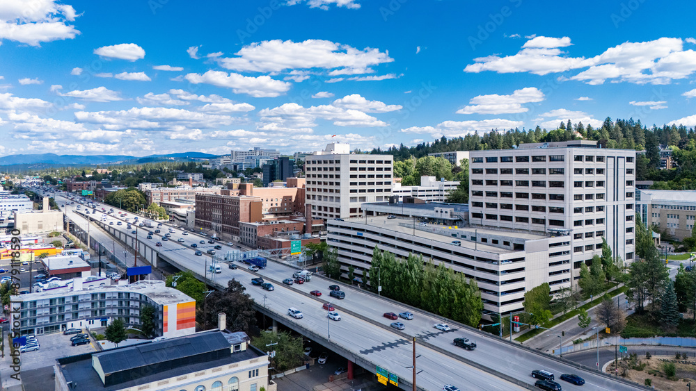 Fototapeta premium spokane i90 city freeway washington