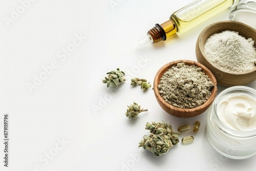 Photo of cannabis extract on white background, Generative AI