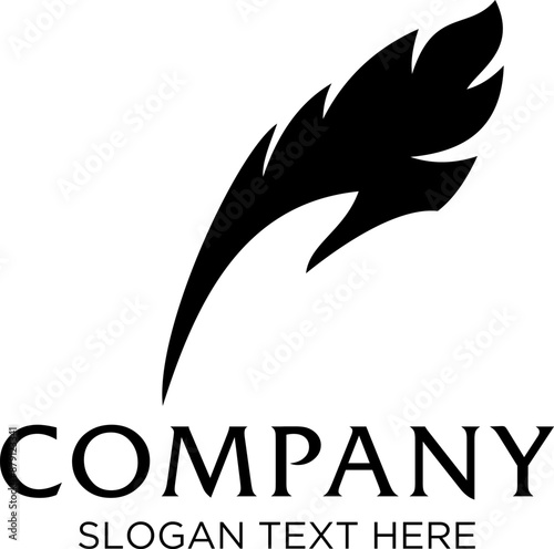 feather pen idea vector logo design