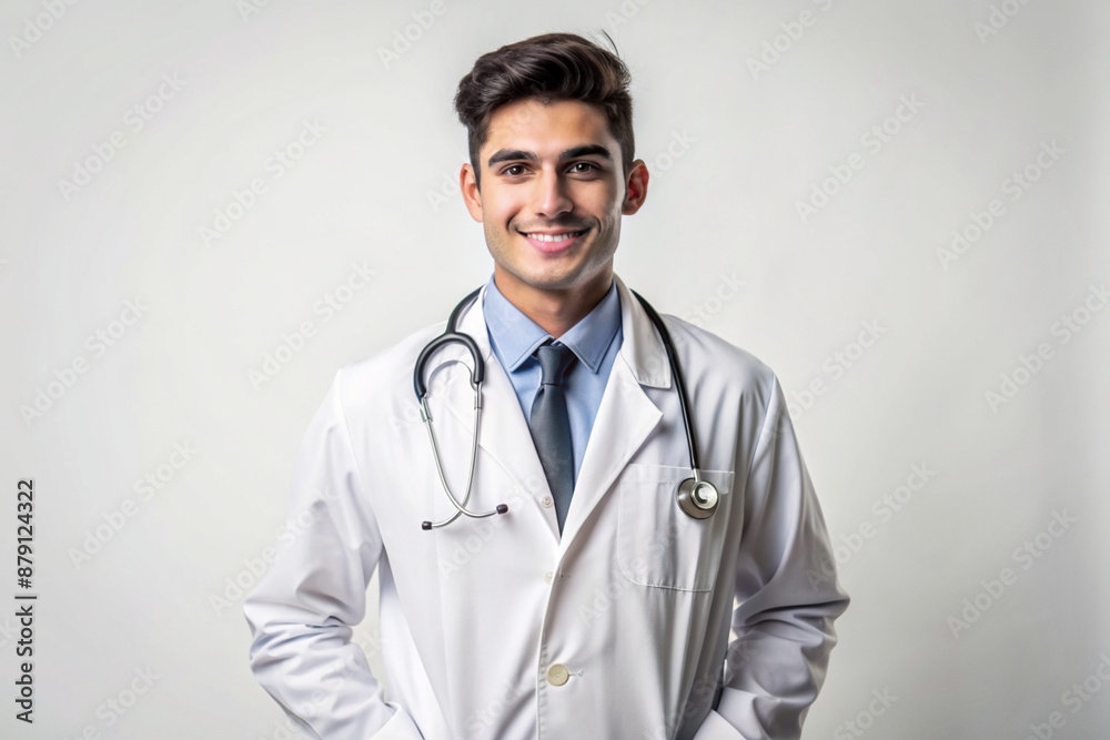 an image of a young Man in a Doctor Dress on a white background an image of a young Man in a Doctor Dress on a white background