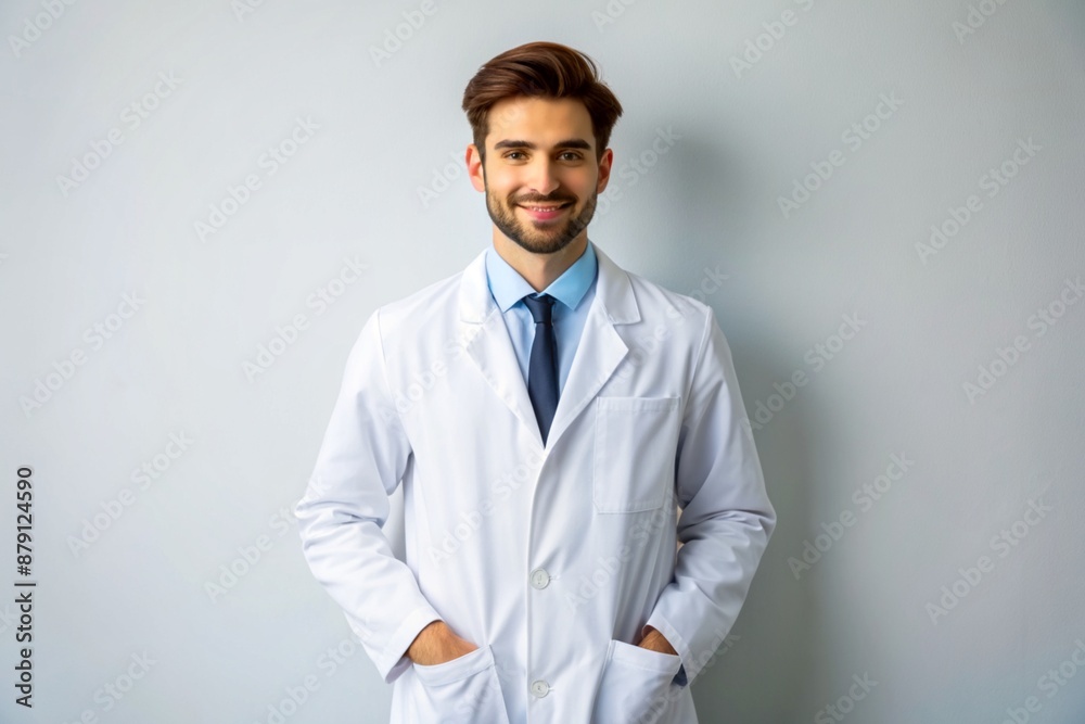 an image of a young Man in a Doctor Dress on a white background an image of a young Man in a Doctor Dress on a white background