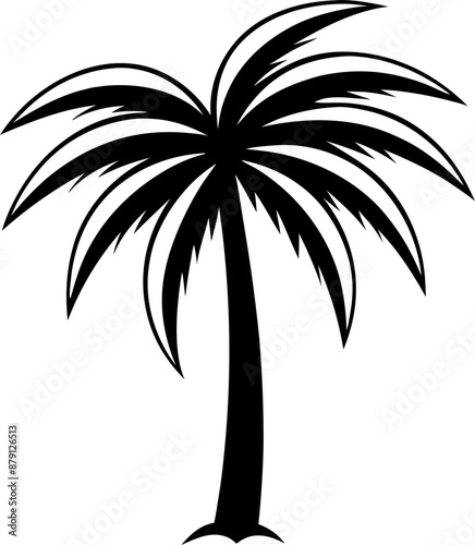 silhouette of a tropical palm tree