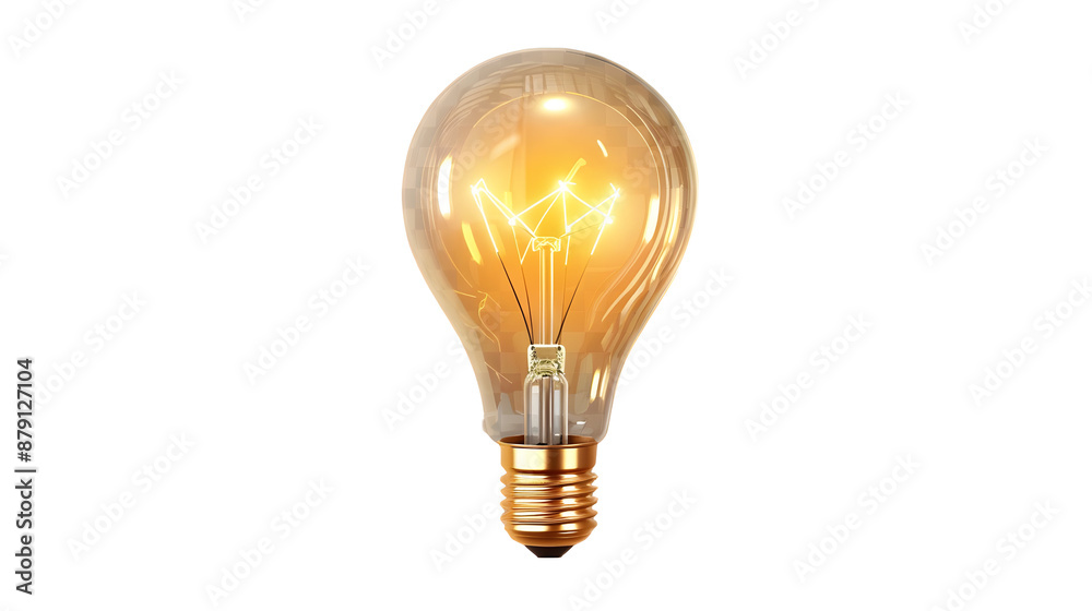 golden light bulb on white background.generative ai golden light bulb on white background.generative ai