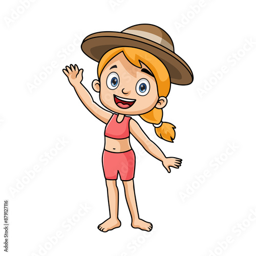 Cute girls are playing on the beach