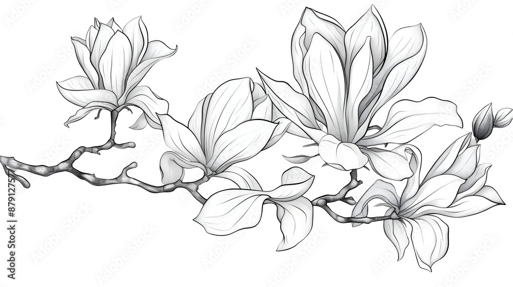 hand drawn sketch of flower isolated on white background.generative ai hand drawn sketch of flower isolated on white background.generative ai