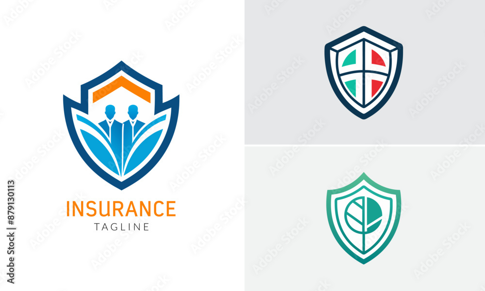 Insurance company logo illustration set Insurance company logo illustration set