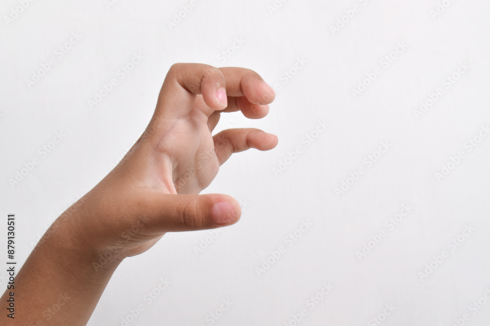 Gesturing child's hand isolated on white background Gesturing child's hand isolated on white background