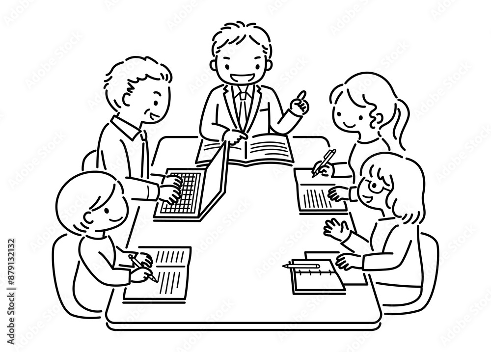オフィスでミーティングをする人々
People having a meeting in the office オフィスでミーティングをする人々
People having a meeting in the office