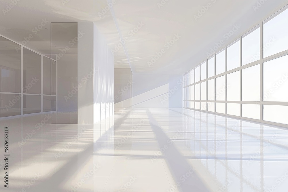 Minimalistic empty room interior in geometric shapes. Minimalistic empty room interior in geometric shapes.