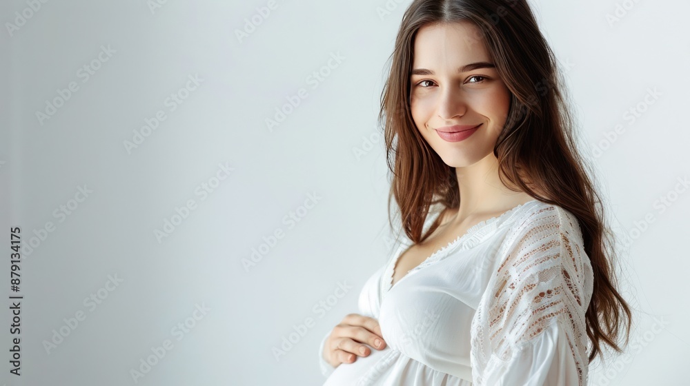 beautiful young mother is pregnant holding belly beautiful young mother is pregnant holding belly