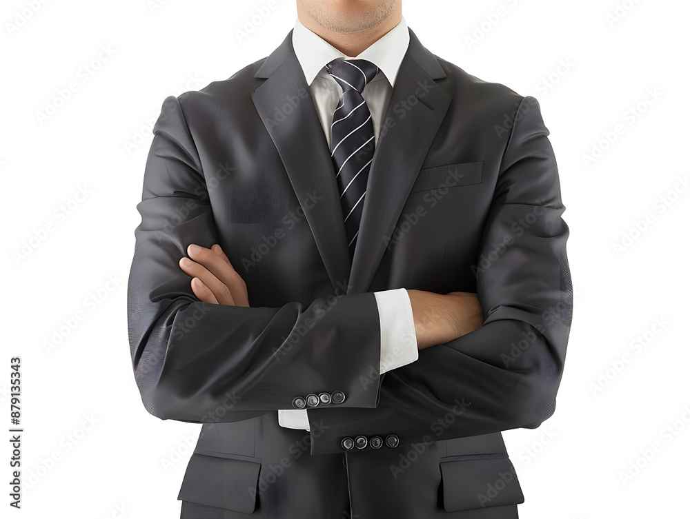 Confident businessman in suit with crossed arms, smiling confidently Confident businessman in suit with crossed arms, smiling confidently