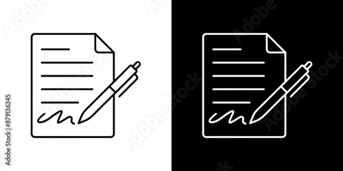 Contract, black icon, silhouette icon, agreement, deal, legal Icon