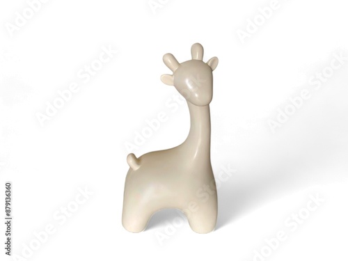 Ornament of White giraffe isolated on white  photo