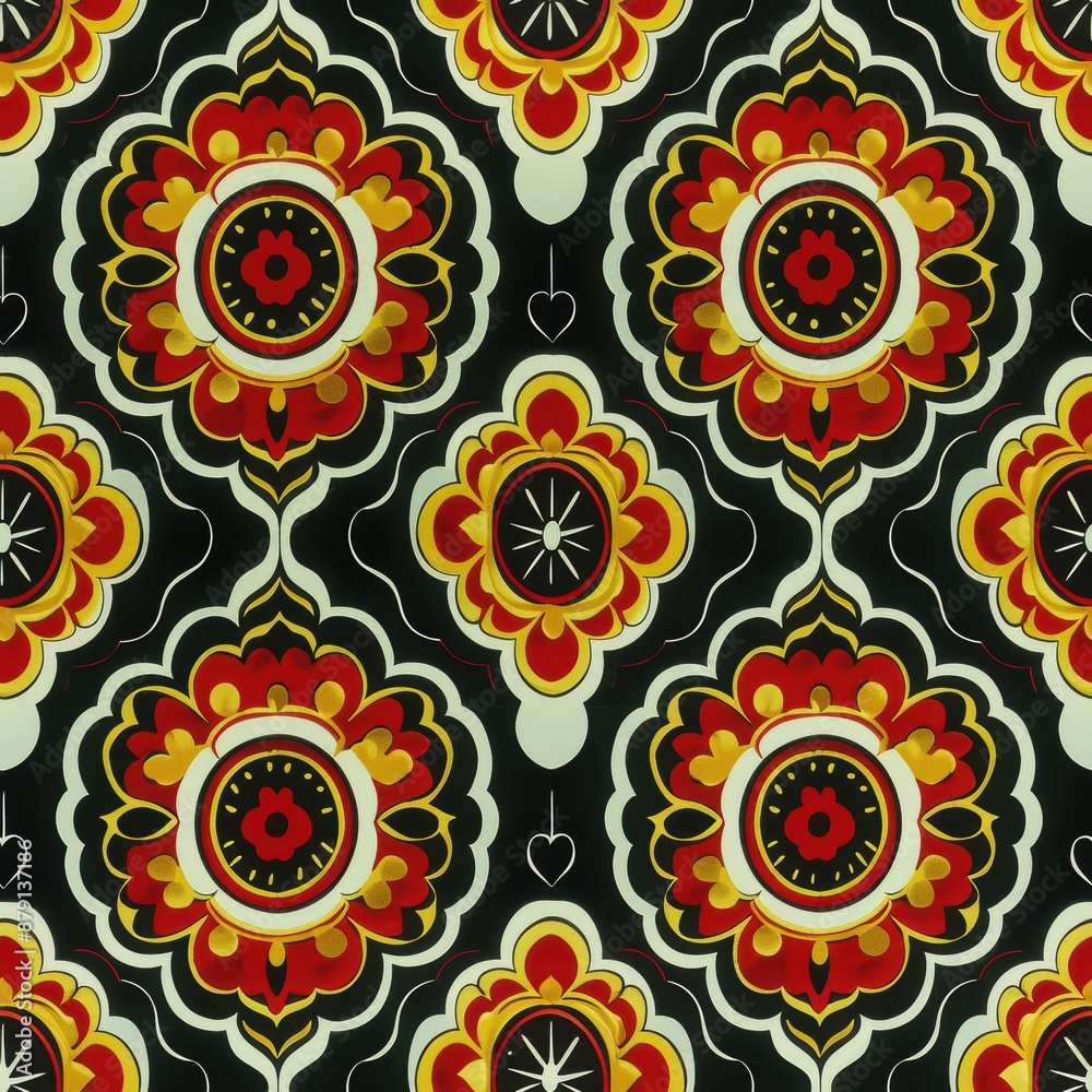 Red, Gold, and Black Owl Pattern Red, Gold, and Black Owl Pattern