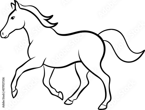 silhouette of a horse galloping