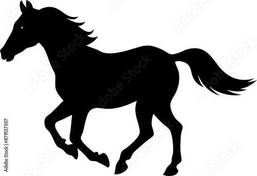 silhouette of a horse galloping