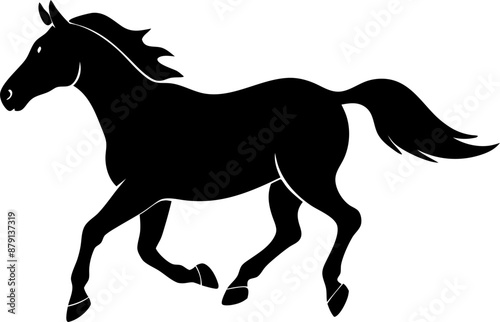 silhouette of a horse galloping