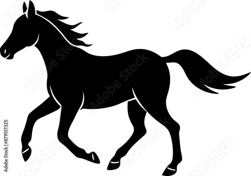 silhouette of a horse galloping