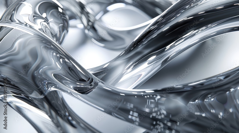 Obraz premium A silver liquid with a wavy pattern