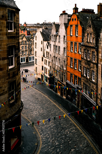 narrow streets in the old town of edinburgh photo