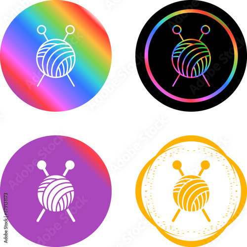 Knitting Vector Icon photo