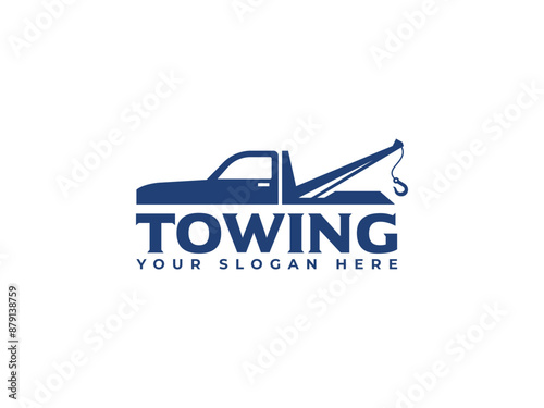 tow logo vector illustration. towing truck logo template
