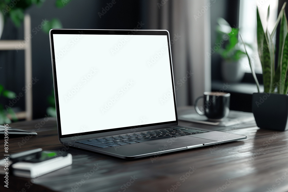 Laptop Mockup with Office Background 2 Laptop Mockup with Office Background 2