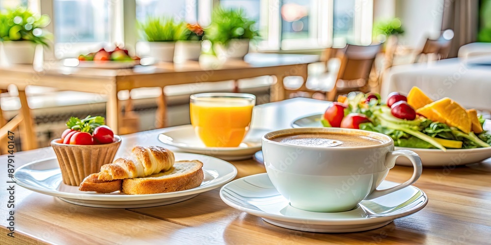 custom made wallpaper toronto digitalA light breakfast in a restaurant with a cup of coffee, restaurant, breakfast, coffee, food, morning, dining, meal