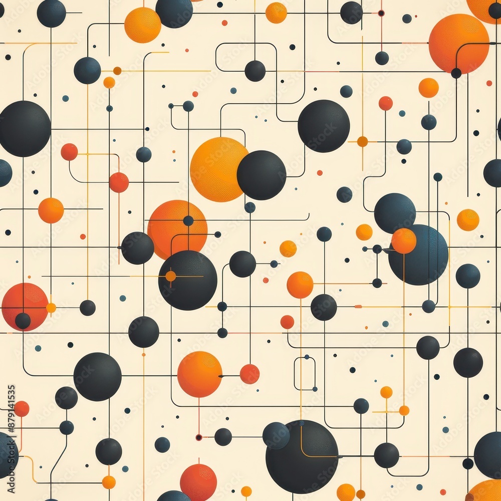 Abstract Geometric Pattern With Circles and Lines