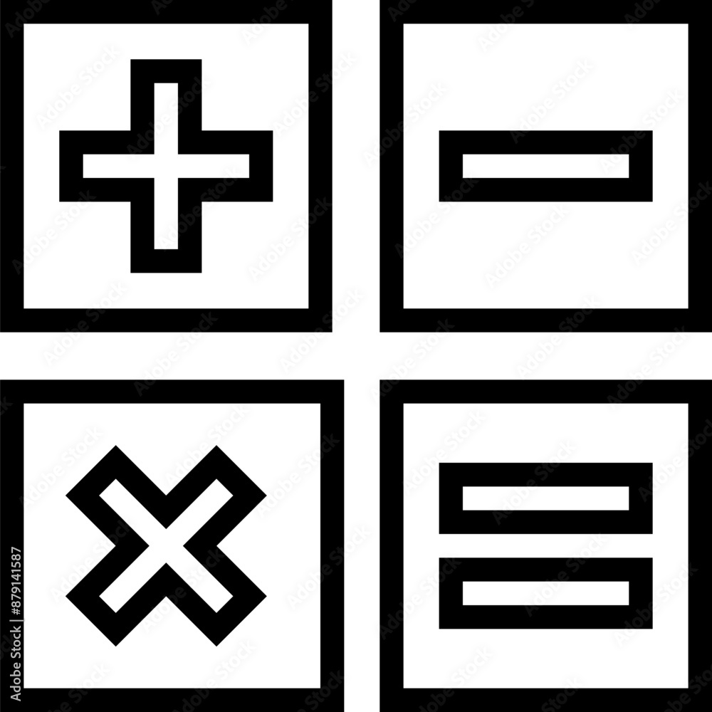Obraz premium math icon. mathematical vector. calculate icon Vector illustration.