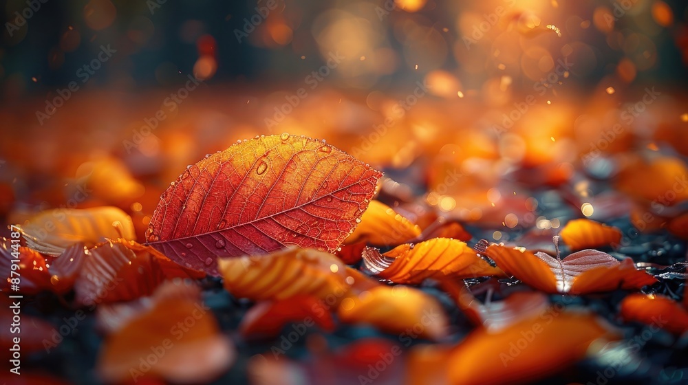 Artistic composition of colorful autumn leaves on a forest floor, capturing seasonal beauty Artistic composition of colorful autumn leaves on a forest floor, capturing seasonal beauty