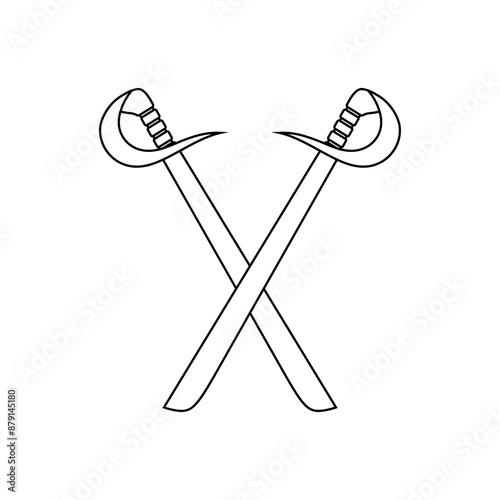 Sword icon vector. saber illustration sign. weapon symbol. steel logo.