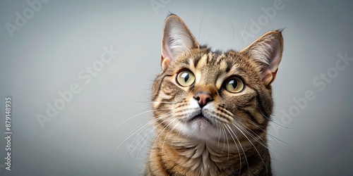 Big eyes cat looking up in a curious manner, cat, big eyes, adorable, whiskers, fluffy, staring, curious, feline, pet