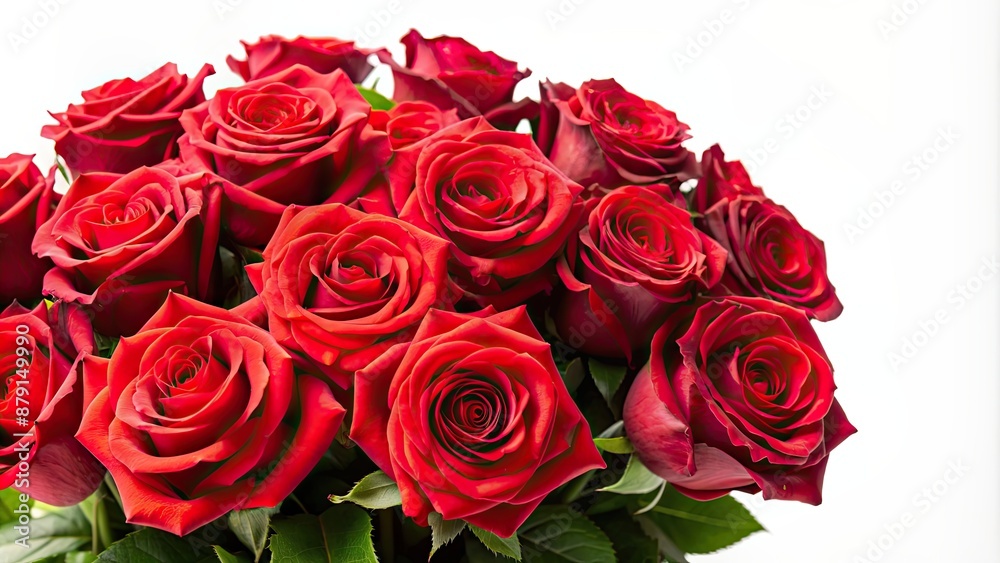 Bouquet of vibrant red roses isolated on white background, roses, flowers, bouquet, red, love, romantic, gift, celebration Bouquet of vibrant red roses isolated on white background, roses, flowers, bouquet, red, love, romantic, gift, celebration