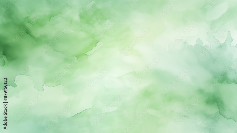Obraz premium Green pastel watercolor background.