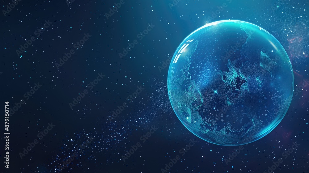 Abstract half bubble sphere background with space model Cosmic universe with digitally inserted blue giant Ideal for web design elements Abstract half bubble sphere background with space model Cosmic universe with digitally inserted blue giant Ideal for web design elements