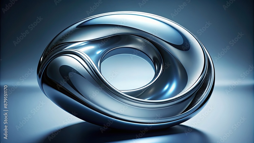 Abstract chrome shape in shades of grey and blue, chrome, abstract, shape, grey, blue, design, metallic, geometric Abstract chrome shape in shades of grey and blue, chrome, abstract, shape, grey, blue, design, metallic, geometric