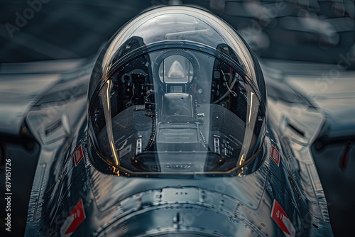 a close up of the cockpit of a fighter jet