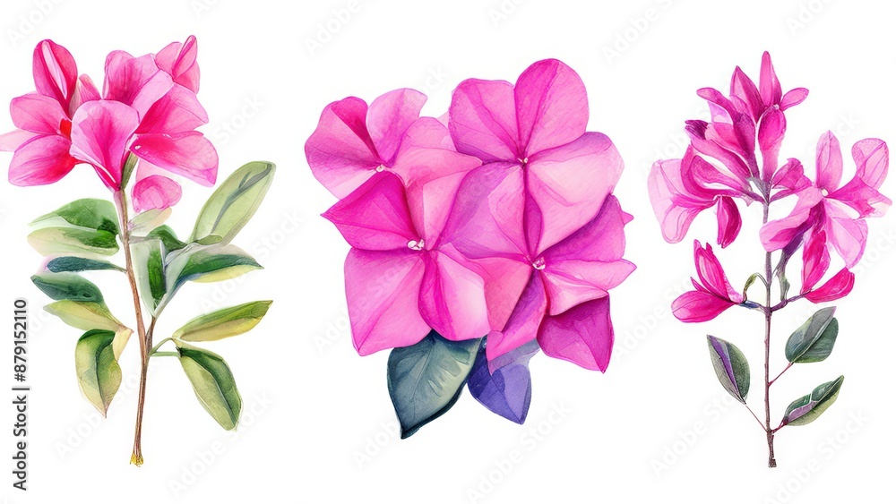 Pink Flower Watercolor Illustration. Pink Flower Watercolor Illustration.