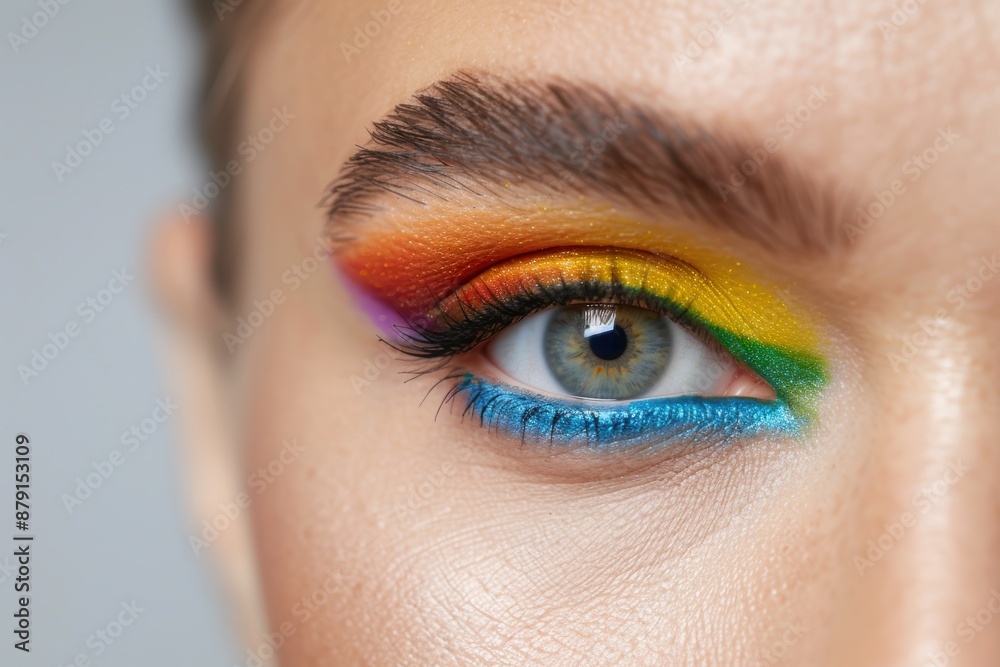Vibrant eye makeup with rainbow colors Vibrant eye makeup with rainbow colors