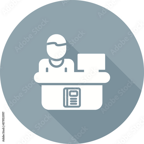 Library Reference Desk Vector Icon