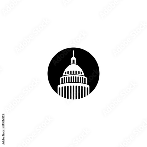 Capitol building logo. Government icon isolated on white background
